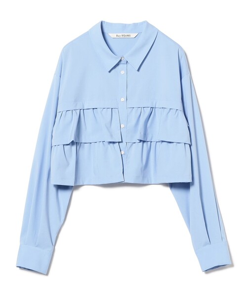 Ray BEAMS（レイビームス）の「ティアードクロップド シャツ（シャツ/ブラウス・レディース・サックスブルー/ホワイト・ONE SIZE）」の21枚目の写真