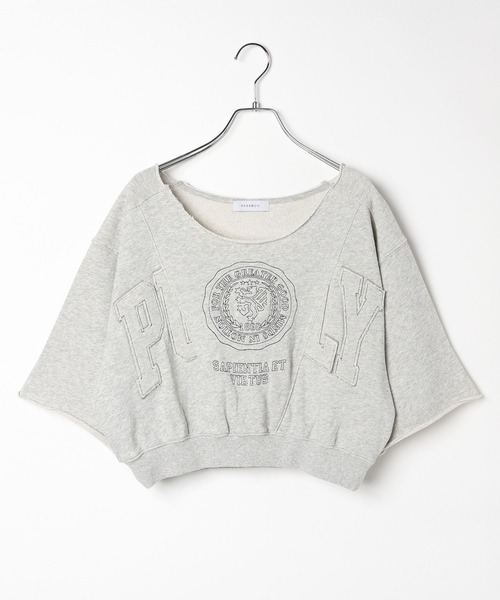 PAGEBOY(ページボーイ)の「リメイクライクカレッジ(半袖)(Tシャツ/カットソー・レディース・ダークブラウン/チャコールグレー/グレー・FREE)」の7枚目の写真
