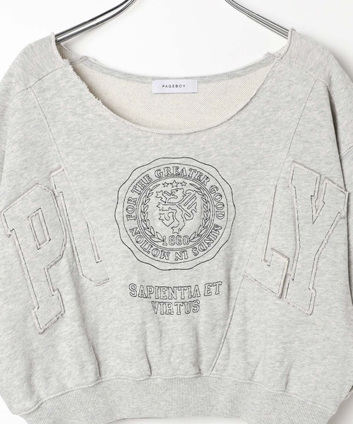 PAGEBOY(ページボーイ)の「リメイクライクカレッジ(半袖)(Tシャツ/カットソー・レディース・ダークブラウン/チャコールグレー/グレー・FREE)」の9枚目の写真