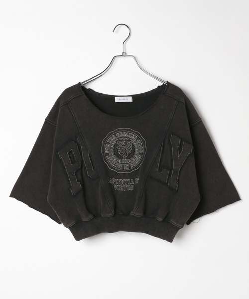 PAGEBOY(ページボーイ)の「リメイクライクカレッジ(半袖)(Tシャツ/カットソー・レディース・ダークブラウン/チャコールグレー/グレー・FREE)」の10枚目の写真