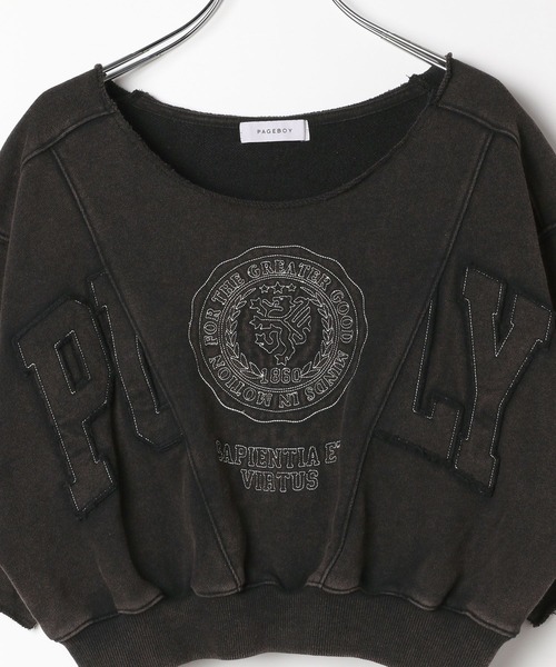PAGEBOY(ページボーイ)の「リメイクライクカレッジ(半袖)(Tシャツ/カットソー・レディース・ダークブラウン/チャコールグレー/グレー・FREE)」の11枚目の写真
