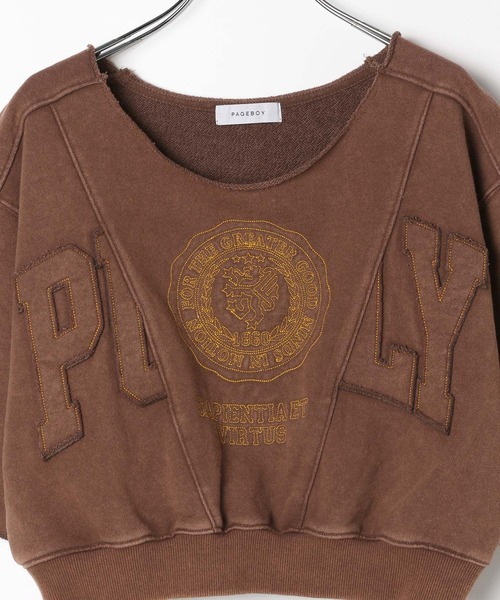 PAGEBOY(ページボーイ)の「リメイクライクカレッジ(半袖)(Tシャツ/カットソー・レディース・ダークブラウン/チャコールグレー/グレー・FREE)」の13枚目の写真