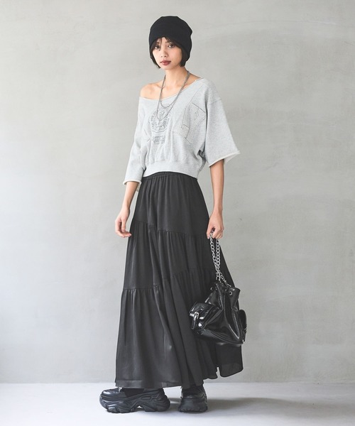 PAGEBOY(ページボーイ)の「リメイクライクカレッジ(半袖)(Tシャツ/カットソー・レディース・ダークブラウン/チャコールグレー/グレー・FREE)」の21枚目の写真