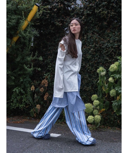 k3&co.(ケイスリーアンドコー)の「Slit top(Tシャツ/カットソー・レディース・ホワイト/ブラック・ONE SIZE)」の13枚目の写真