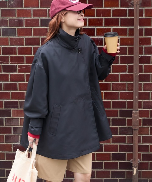 セール】【撥水】2wayAラインショートトレンチコート（トレンチコート