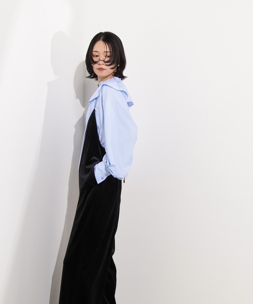 セール】【PS/低身長サイズ】ベロアオールインワン（つなぎ