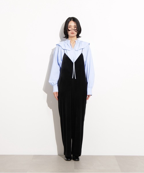 セール】【PS/低身長サイズ】ベロアオールインワン（つなぎ