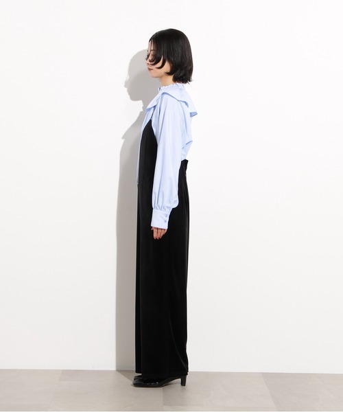 N.（N. Natural Beauty Basic）（エヌエヌナチュラルビューティーベーシック）の「【PS/低身長サイズ】ベロアオールインワン（つなぎ/オールインワン・レディース・ブラウン/ブラック・MEDIUM/PS）」の9枚目の写真