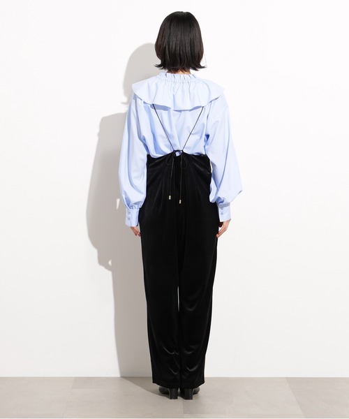 セール】【PS/低身長サイズ】ベロアオールインワン（つなぎ