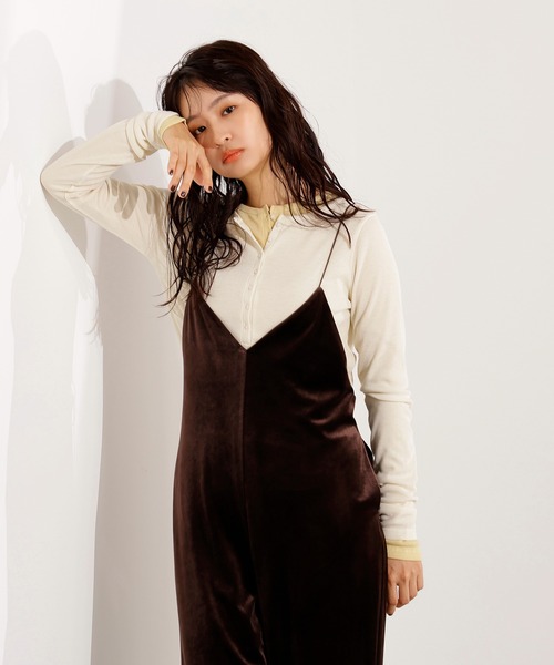 N.（N. Natural Beauty Basic）（エヌエヌナチュラルビューティーベーシック）の「【PS/低身長サイズ】ベロアオールインワン（つなぎ/オールインワン・レディース・ブラウン/ブラック・MEDIUM/PS）」の15枚目の写真