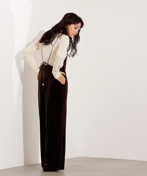 N.（N. Natural Beauty Basic）（エヌエヌナチュラルビューティーベーシック）の「【PS/低身長サイズ】ベロアオールインワン（つなぎ/オールインワン・レディース・ブラウン/ブラック・MEDIUM/PS）」の17枚目の写真