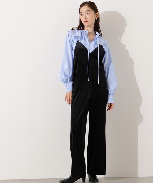 セール】【PS/低身長サイズ】ベロアオールインワン（つなぎ