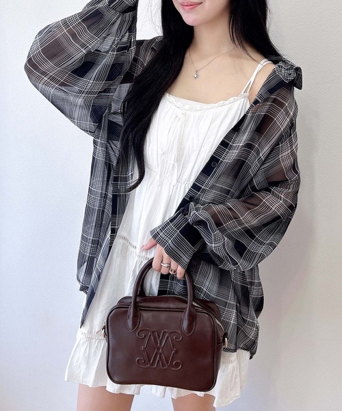 INGNI(イング)の「シアーチェックビッグシャツ(シャツ/ブラウス・レディース・ブラック系/ホワイト系その他7・M)」の1枚目の写真