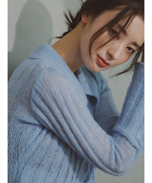 LAGUNAMOON（ラグナムーン）の「カラーデザインシアーニットカーデプル