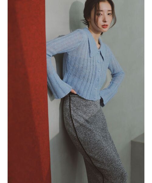 LAGUNAMOON（ラグナムーン）の「カラーデザインシアーニットカーデプル