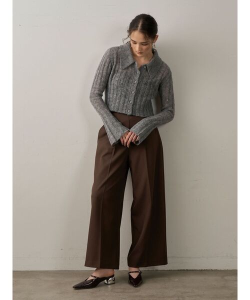 LAGUNAMOON（ラグナムーン）の「カラーデザインシアーニットカーデプルオーバー（ニット/セーター・レディース・オフホワイト/グレー/ブルー/ブラウン・FREE）」の13枚目の写真