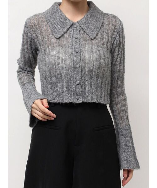 LAGUNAMOON（ラグナムーン）の「カラーデザインシアーニットカーデプルオーバー（ニット/セーター・レディース・オフホワイト/グレー/ブルー/ブラウン・FREE）」の7枚目の写真