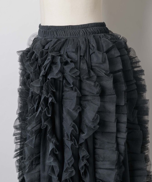 ボリュームチュールタックフリルIラインスカート（スカート）｜LA