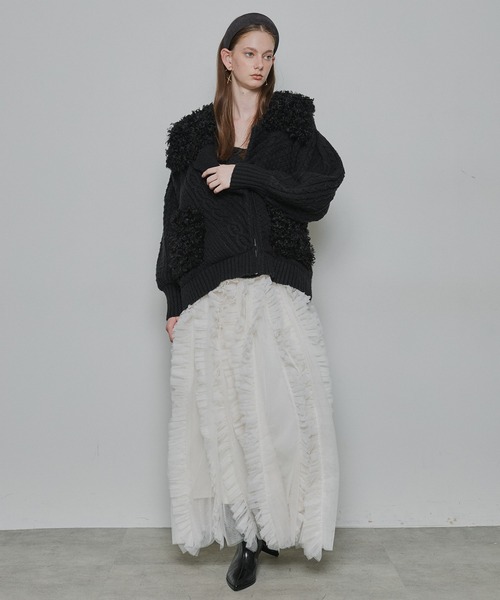 ボリュームチュールタックフリルIラインスカート（スカート）｜LA
