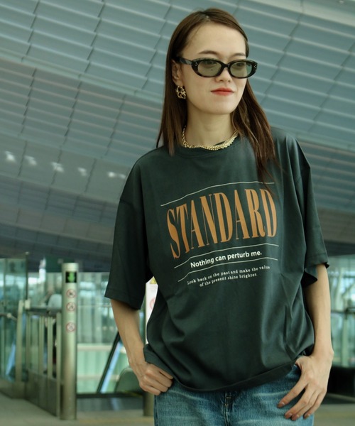 Scrap Book(スクラップブック)の「【Scrap Book】sheerjerseyTee 別注柄STANDARD(Tシャツ/カットソー・レディース・ホワイト/ネイビー/ブラック/ブラウン・FREE)」の4枚目の写真