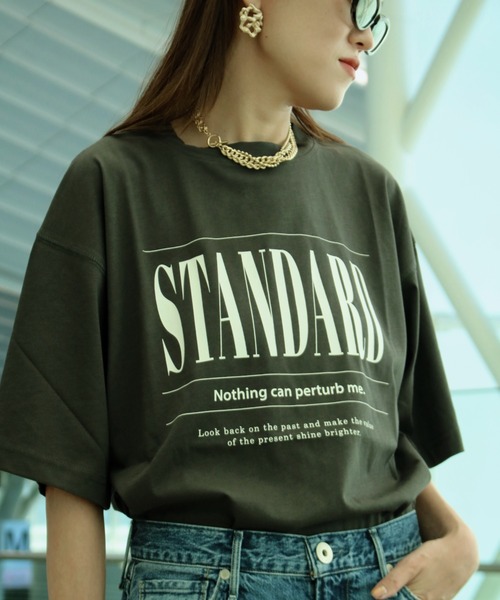 Scrap Book(スクラップブック)の「【Scrap Book】sheerjerseyTee 別注柄STANDARD(Tシャツ/カットソー・レディース・ホワイト/ネイビー/ブラック/ブラウン・FREE)」の2枚目の写真