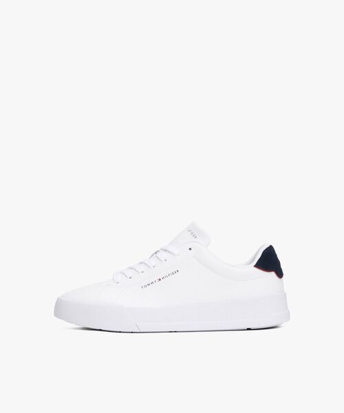 TOMMY HILFIGER（トミーヒルフィガー）の「コートレザーディテールスニーカー（スニーカー・メンズ・ホワイト・25cm/26cm/27.5cm/26.5cm）」の4枚目の写真