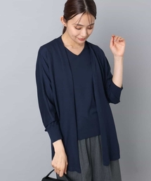 MK MICHEL KLEIN | ドルマン袖カーディガン×半袖プルオーバー ニットアンサンブル/洗える(アンサンブル)