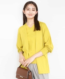 MK MICHEL KLEIN | ドルマン袖カーディガン×半袖プルオーバー ニットアンサンブル/洗える(アンサンブル)