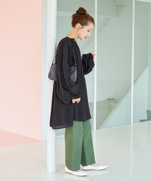 ロンリープラネット インド FREAK'S STORE/インド レース ピンタック ロングスリーブ ブラウス