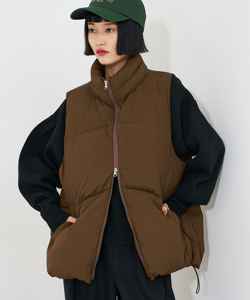 NOMINE（ノミネ）の「ボリューム パファーダウンベスト（ダウンベスト・レディース・ブラック/ダークグリーン/ブラウン・フリー）」の3枚目の写真