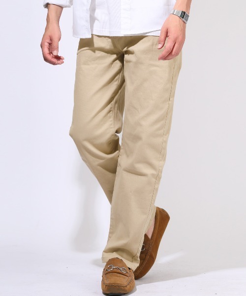 LUXSTYLE(ラグスタイル)の「ワイドストレッチツイルパンツ(チノパンツ・メンズ・ベージュ/ブラック/カーキ/チャコールグレー・M/L/XL)」の3枚目の写真