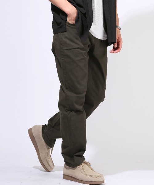LUXSTYLE(ラグスタイル)の「ワイドストレッチツイルパンツ(チノパンツ・メンズ・ベージュ/ブラック/カーキ/チャコールグレー・M/L/XL)」の2枚目の写真