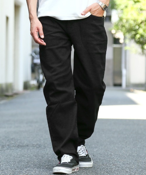 LUXSTYLE(ラグスタイル)の「ワイドストレッチツイルパンツ(チノパンツ・メンズ・ベージュ/ブラック/カーキ/チャコールグレー・M/L/XL)」の5枚目の写真