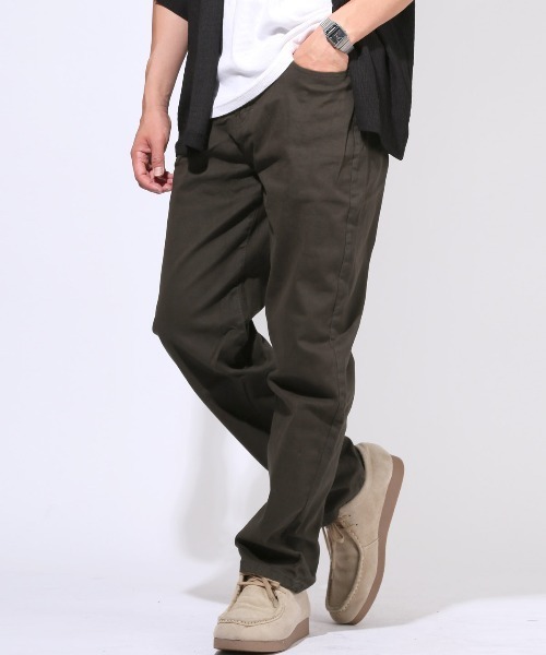 LUXSTYLE(ラグスタイル)の「ワイドストレッチツイルパンツ(チノパンツ・メンズ・ベージュ/ブラック/カーキ/チャコールグレー・M/L/XL)」の9枚目の写真