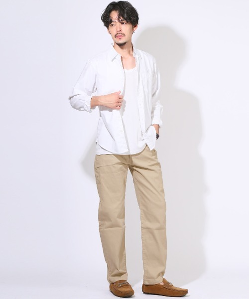 LUXSTYLE(ラグスタイル)の「ワイドストレッチツイルパンツ(チノパンツ・メンズ・ベージュ/ブラック/カーキ/チャコールグレー・M/L/XL)」の12枚目の写真