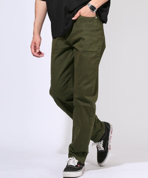 LUXSTYLE(ラグスタイル)の「ワイドストレッチツイルパンツ(チノパンツ・メンズ・ベージュ/ブラック/カーキ/チャコールグレー・M/L/XL)」の13枚目の写真