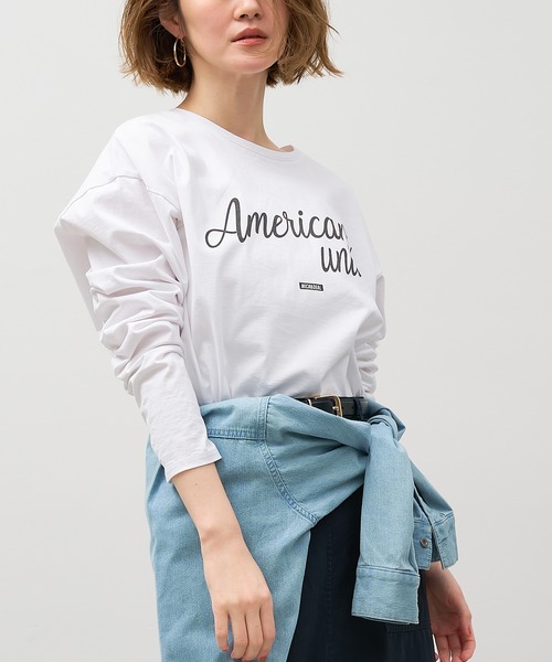 AMERICANA（アメリカーナ）の「15th ANNIVERSARY 【AMERICANA×MICA&DEAL】ロングスリーブTシャツ（Tシャツ/カットソー・レディース・ネイビー/グレー/ブラウン/ホワイト・FREE）」の20枚目の写真