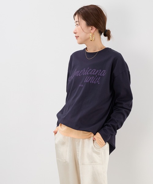 AMERICANA（アメリカーナ）の「15th ANNIVERSARY 【AMERICANA×MICA&DEAL】ロングスリーブTシャツ（Tシャツ/カットソー・レディース・ネイビー/グレー/ブラウン/ホワイト・FREE）」の19枚目の写真