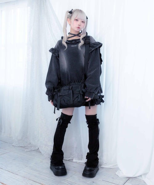 Whinny（ホワイニー）の「Whinny/お姫様のヒザカクシ（レッグウォーマー・レディース・ホワイト/ブラック・FREE）」の22枚目の写真