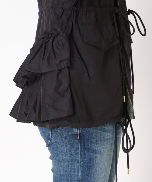 Three Four Time(スリーフォータイム)の「フード付きリバーシブルジャケット(ブルゾン・レディース・ブラック・FREE)」の6枚目の写真