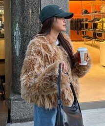 WILLOW | 【willow】クリンクルミックスファーアウター(ブルゾン)