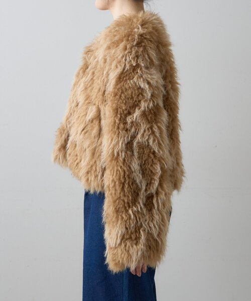 WILLOW（ウィロー）の「【willow】クリンクルミックスファーアウター（ブルゾン・レディース・ライトグレー/キャメル・ONE SIZE）」の20枚目の写真