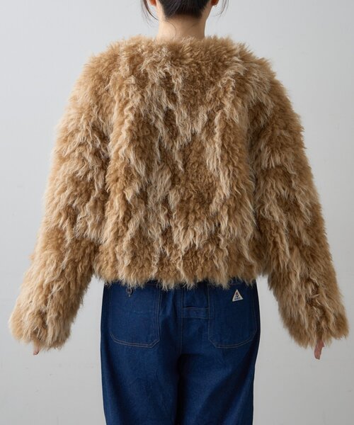 WILLOW（ウィロー）の「【willow】クリンクルミックスファーアウター（ブルゾン・レディース・ライトグレー/キャメル・ONE SIZE）」の21枚目の写真