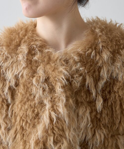 WILLOW（ウィロー）の「【willow】クリンクルミックスファーアウター（ブルゾン・レディース・ライトグレー/キャメル・ONE SIZE）」の22枚目の写真