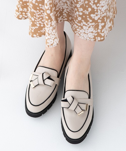 ノットリボントリミングローファー(204-55115)JELLY BEANS(ジェリー