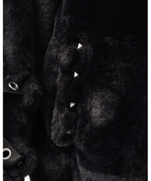 REFLEM/レフレム』ベルト付きハイネックファーパーカー/ファーブルゾン