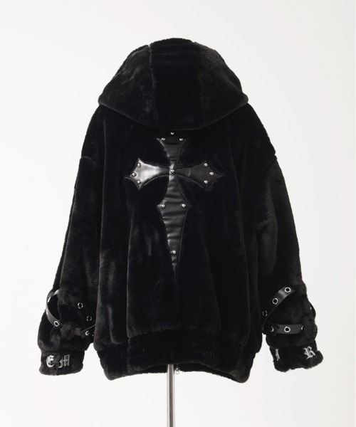 REFLEM【レフレム】ファイヤーマンバックルハイネックブルゾン ブラック REFLEM【レフレム】ファイヤーマンバックルベルトハイネック