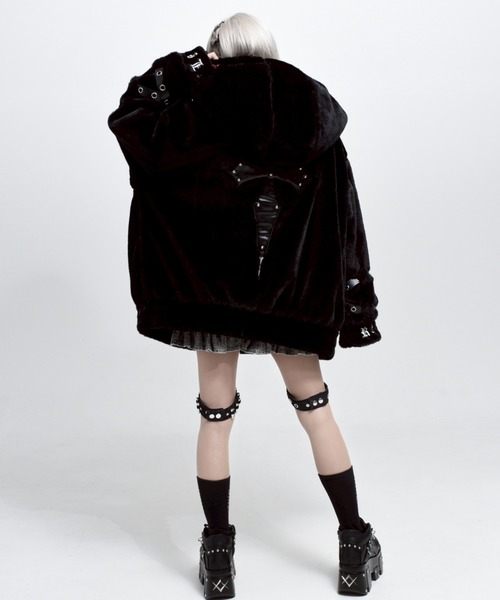 REFLEM/レフレム』ベルト付きハイネックファーパーカー/ファーブルゾン