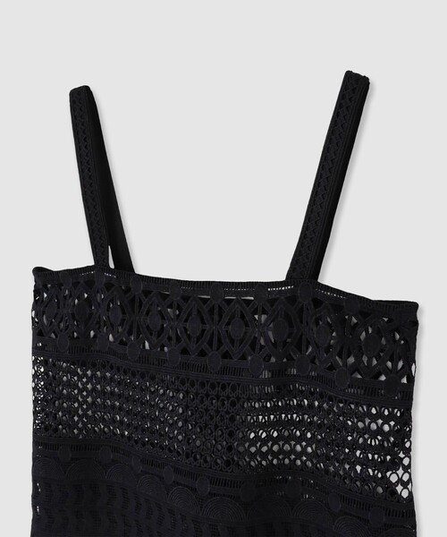 allureville（アルアバイル）の「レースキャミ（シャツ/ブラウス・レディース・ブラック/オフホワイト・2）」の6枚目の写真