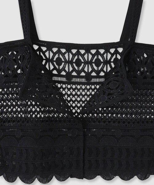 allureville（アルアバイル）の「レースキャミ（シャツ/ブラウス・レディース・ブラック/オフホワイト・2）」の8枚目の写真